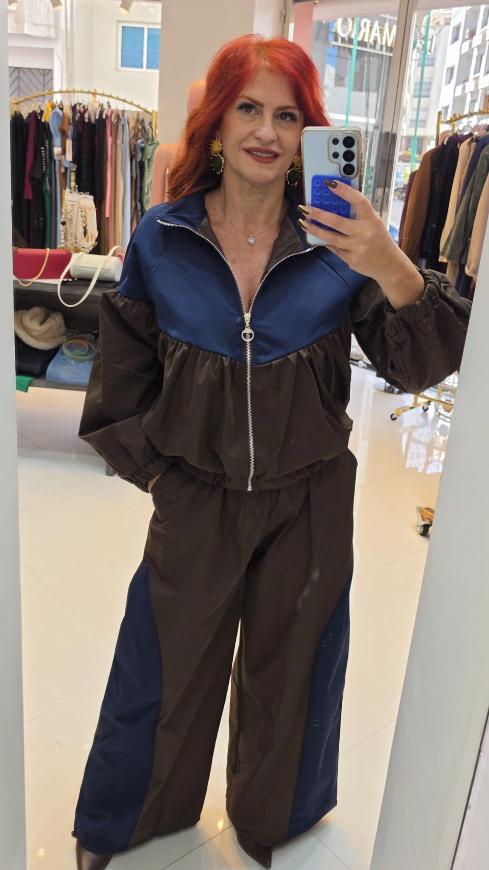 Jogging marron bleu