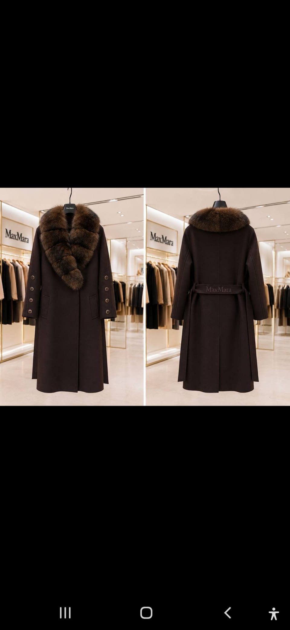 Manteau marron avec fourrure