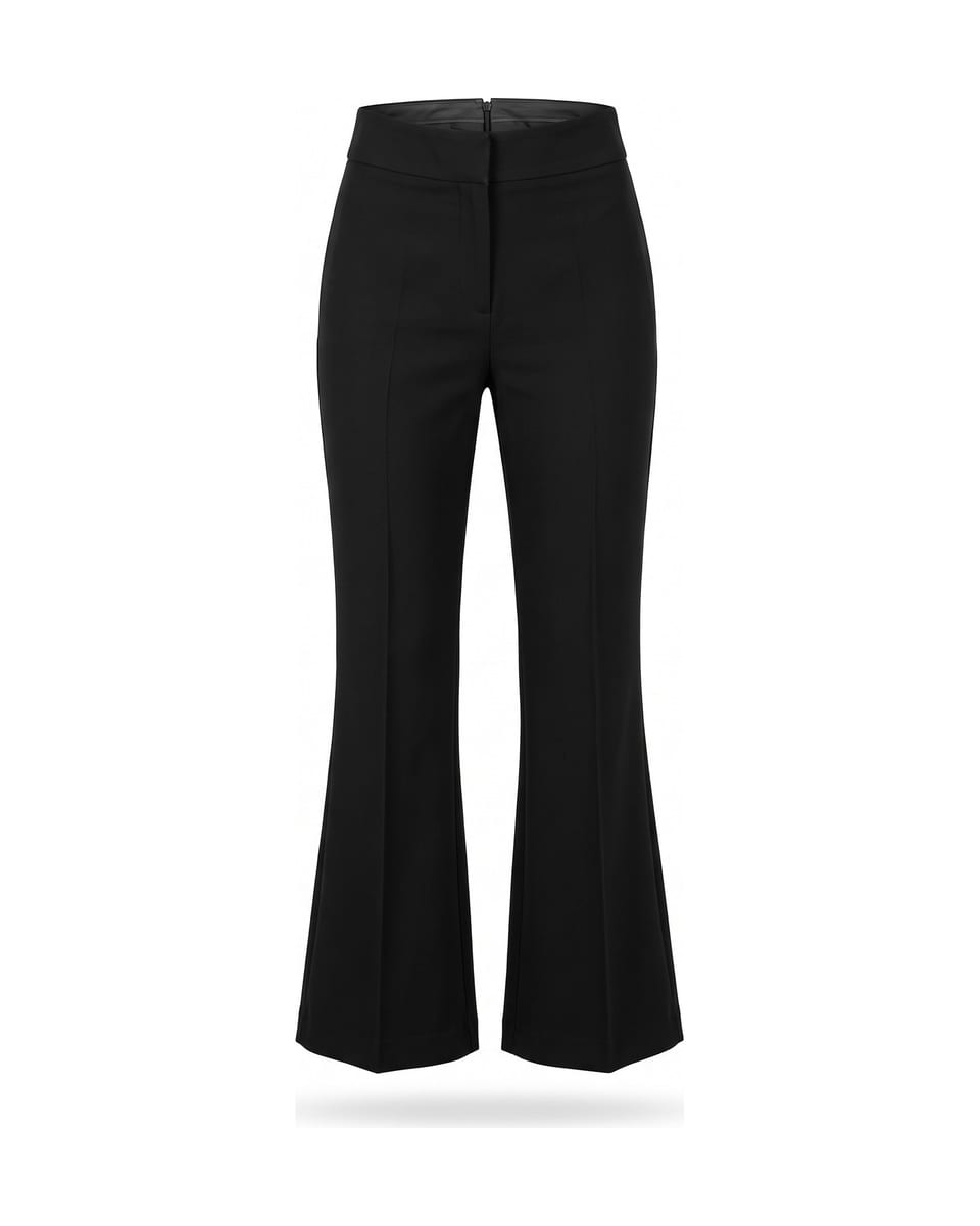 Ensemble top laçage dos, noir, pantalon seul sur fond blanc